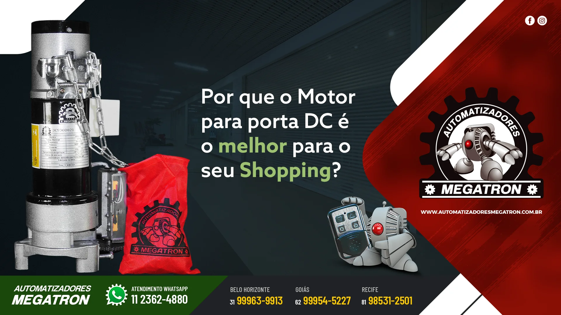 Por que o motor para porta DC é o melhor para o seu shopping center?