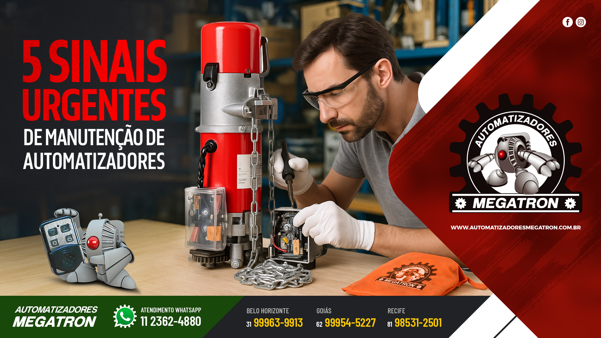 5 sinais da necessidade da manutenção de automatizadores urgente