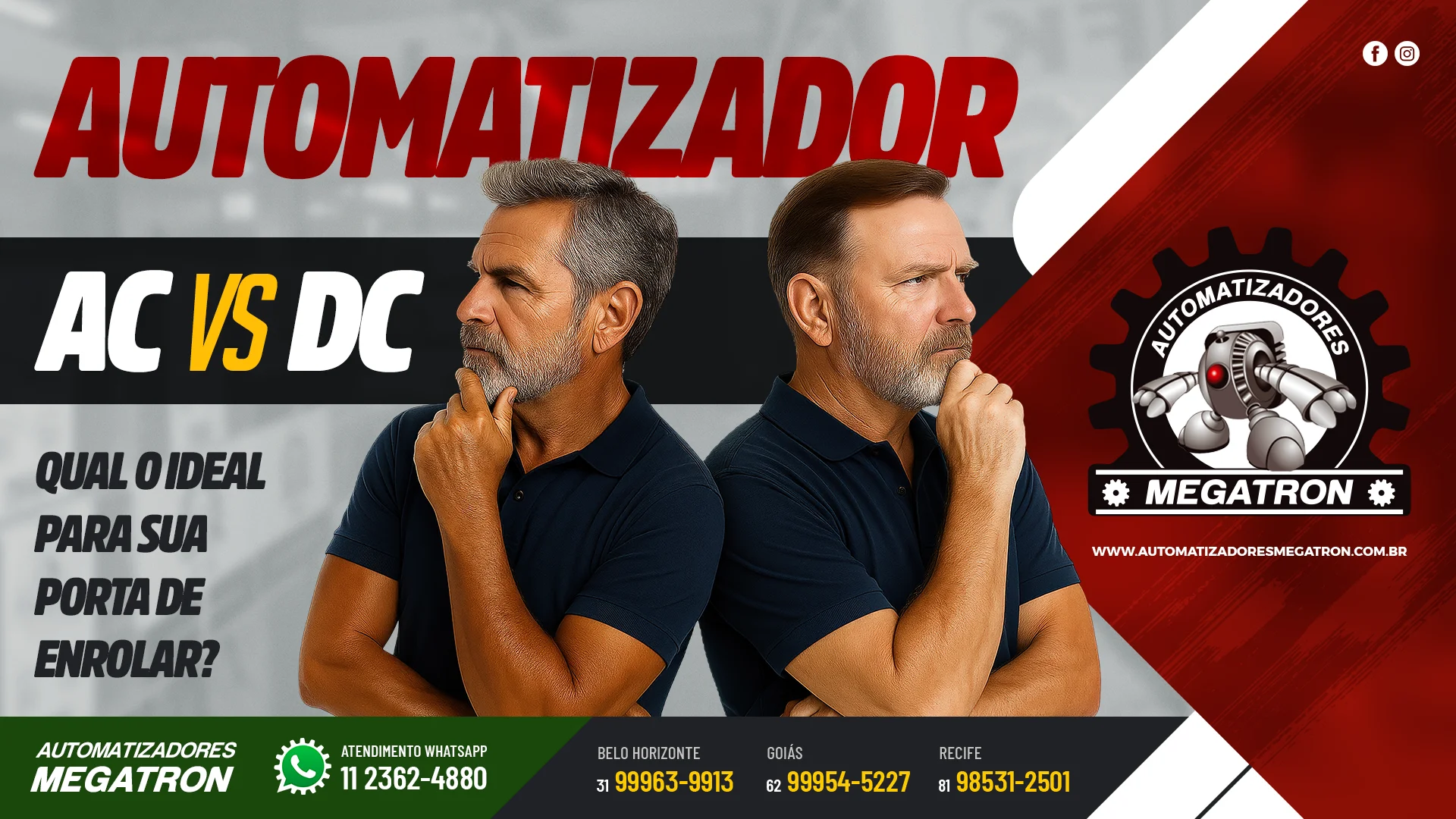 Automatizador AC vs DC: qual o ideal para sua porta de enrolar?