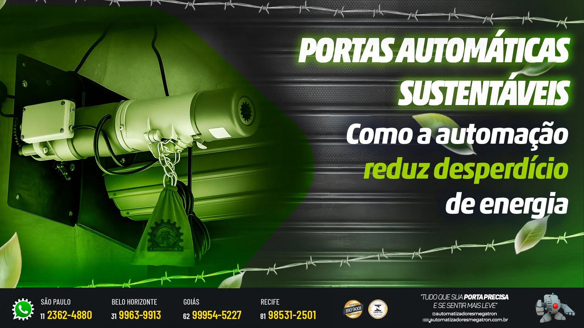 Portas automáticas sustentáveis: Como a automação reduz desperdício de energia