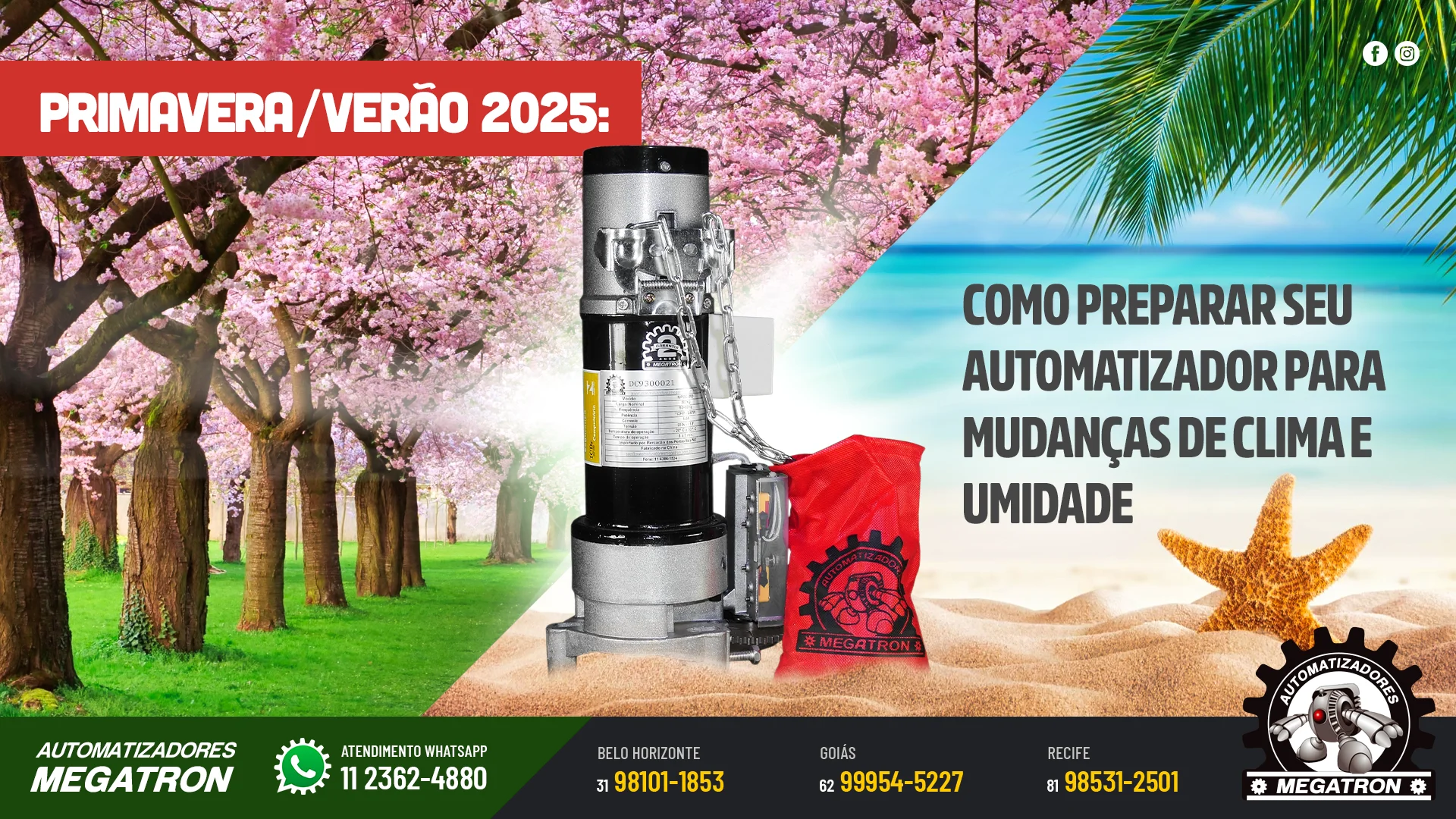 Primavera/Verão 2025: como preparar seu automatizador para mudanças de clima e umidade