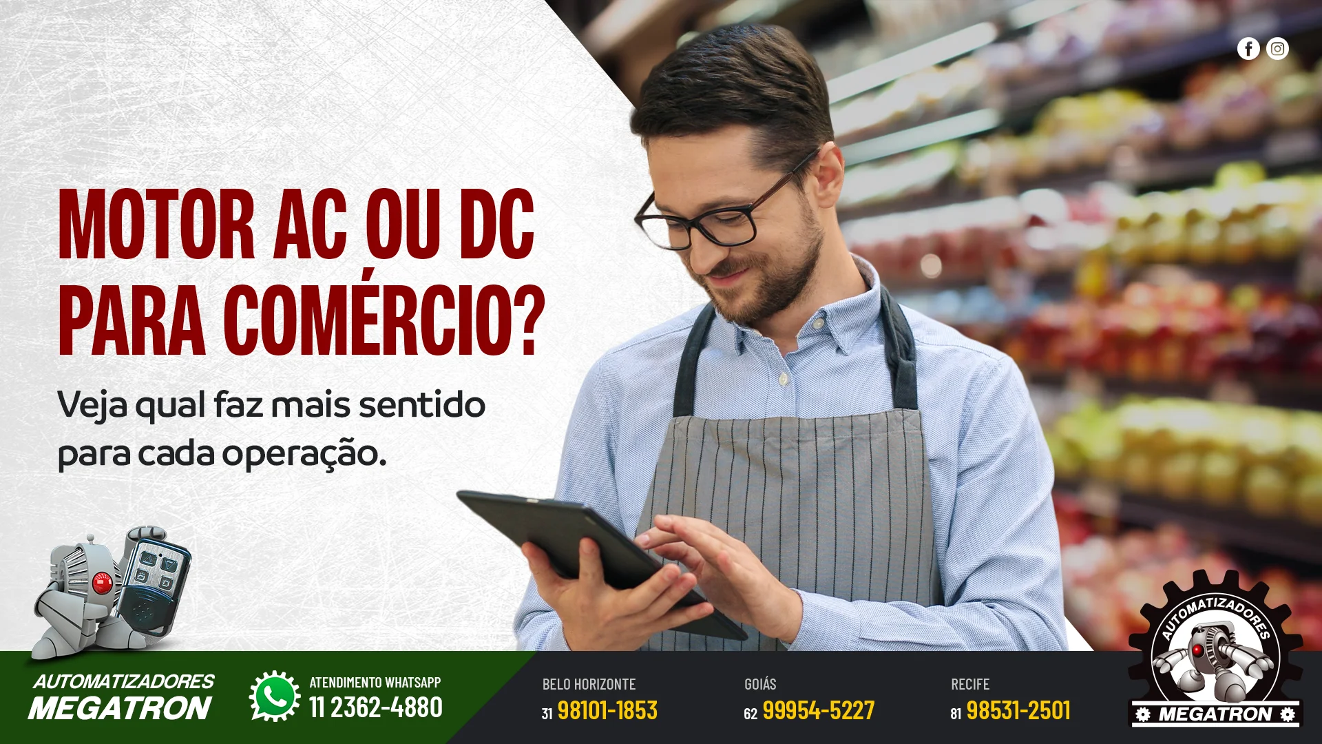 Motor AC ou DC para comércio? Veja qual faz mais sentido para cada operação